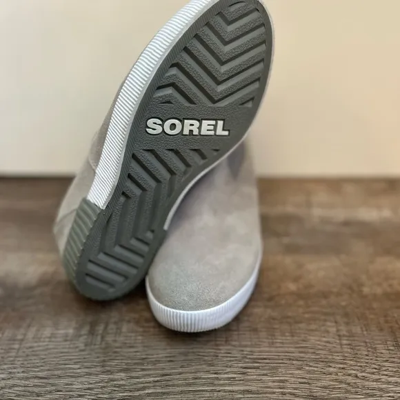 SOREL Out n About Pull On Wedge Shoes Waterproof Grey Suede Women's Size US 8.5