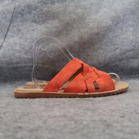 Sorel Shoes Womens 9.5 Sandal Ella Slide Lifestyle Leather Fashion Casual Orange