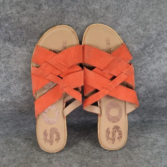 Sorel Shoes Womens 9.5 Sandal Ella Slide Lifestyle Leather Fashion Casual Orange