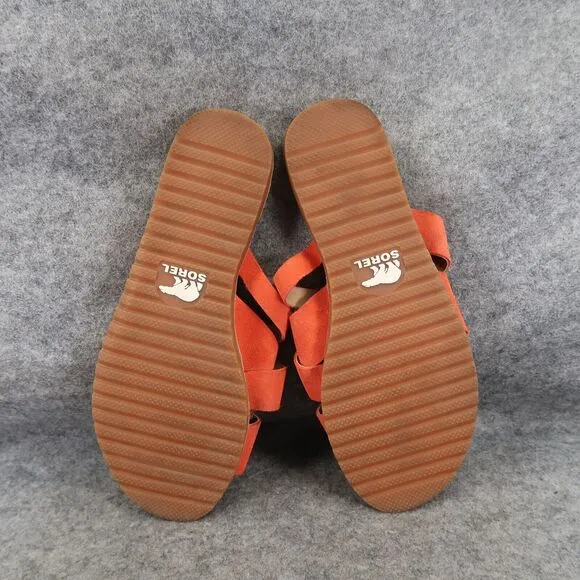 Sorel Shoes Womens 9.5 Sandal Ella Slide Lifestyle Leather Fashion Casual Orange