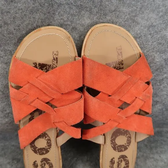 Sorel Shoes Womens 9.5 Sandal Ella Slide Lifestyle Leather Fashion Casual Orange