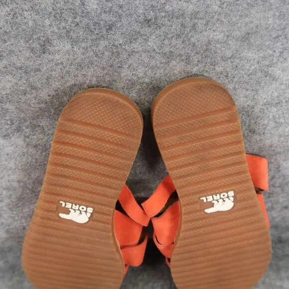 Sorel Shoes Womens 9.5 Sandal Ella Slide Lifestyle Leather Fashion Casual Orange