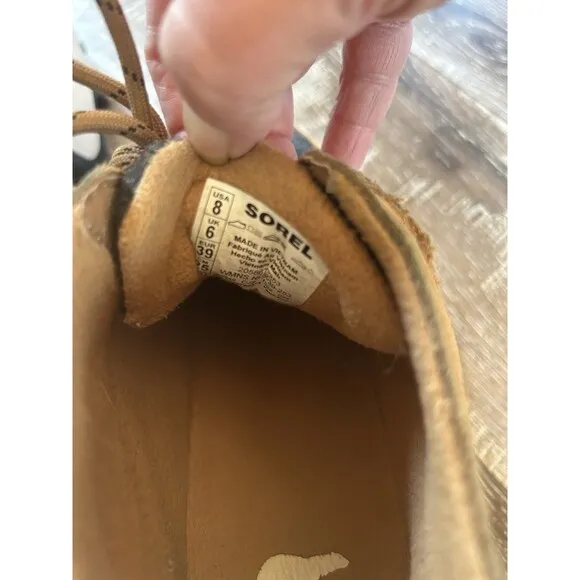 Sorel Women's Kinetic Impact Caribou Waterproof Shoes Tawny Buff, Black  Size 8