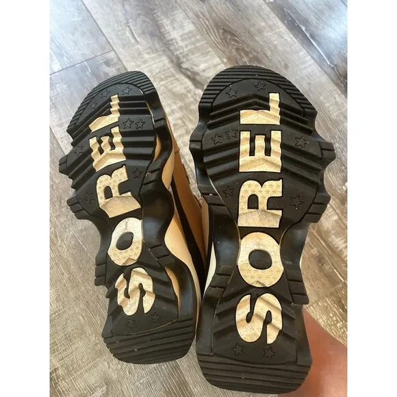 Sorel Women's Kinetic Impact Caribou Waterproof Shoes Tawny Buff, Black  Size 8