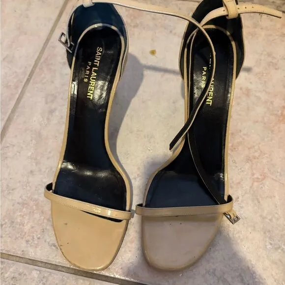 St laurent ajane 110 ankle strap heels ysl Jeffrey Atlanta shoes open toe sandal