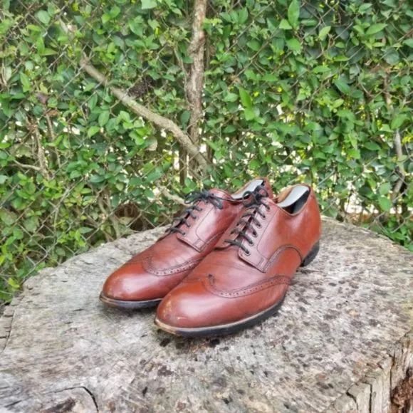 Stacy Adams Wingtip Oxford - Men's - Cognac Sz 10