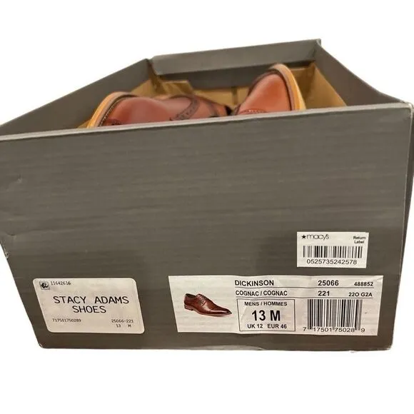 Stacy Adam’s Dickinson Cognac Men’s Shoes Sz13 New