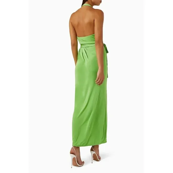 Staud Reagan Wrap Dress in Kiwi Small New Womens Midi Jersey Cocktail
