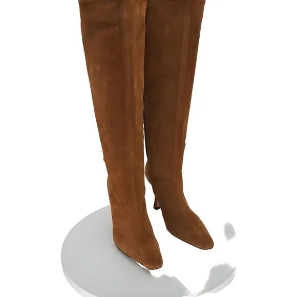 STAUD Women's Suede High Heel Boots EU 38.5 - Stylish Cami Design