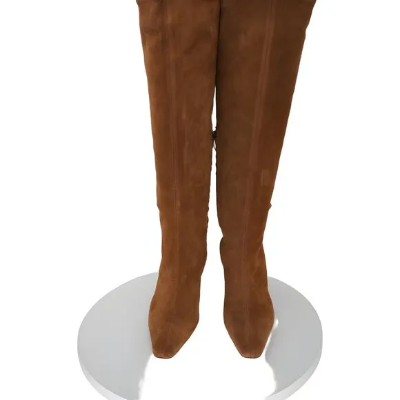 STAUD Women's Suede High Heel Boots EU 38.5 - Stylish Cami Design