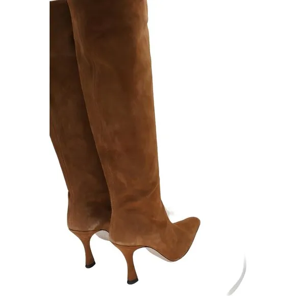 STAUD Women's Suede High Heel Boots EU 38.5 - Stylish Cami Design