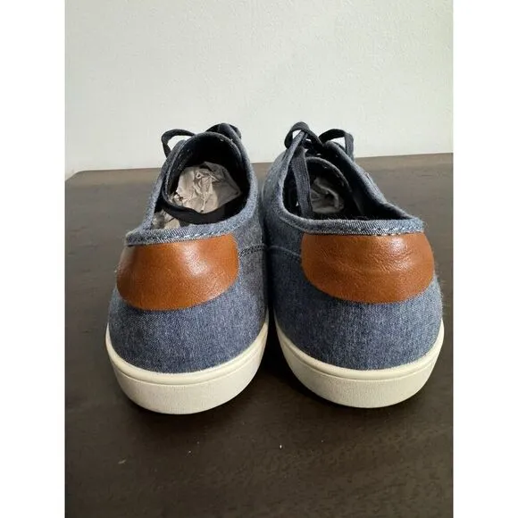 Steve Madden Fenta Blue Denim Lace Up Sneakers Shoes Men’s Size 10.5 Canvas
