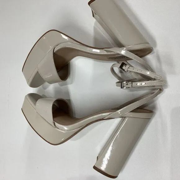 Steve Madden lessa Patent leather open toe ankle strap heel sandal Size 9.5