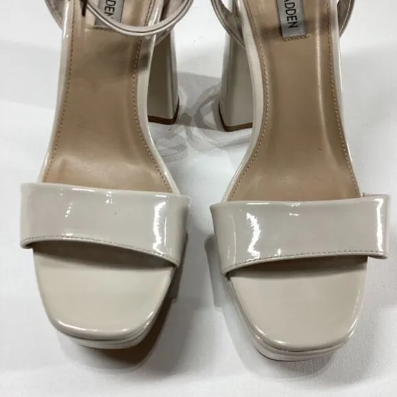 Steve Madden lessa Patent leather open toe ankle strap heel sandal Size 9.5