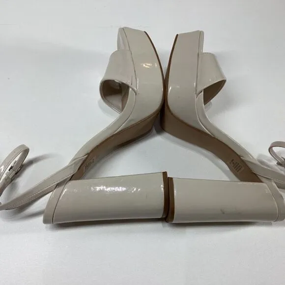 Steve Madden lessa Patent leather open toe ankle strap heel sandal Size 9.5