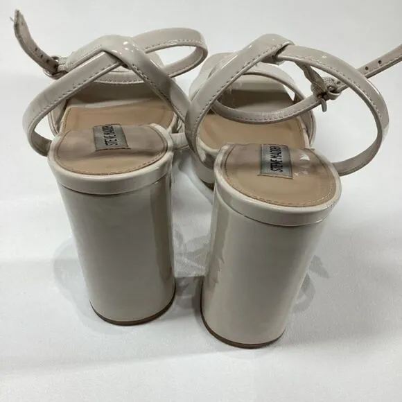 Steve Madden lessa Patent leather open toe ankle strap heel sandal Size 9.5