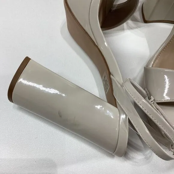 Steve Madden lessa Patent leather open toe ankle strap heel sandal Size 9.5