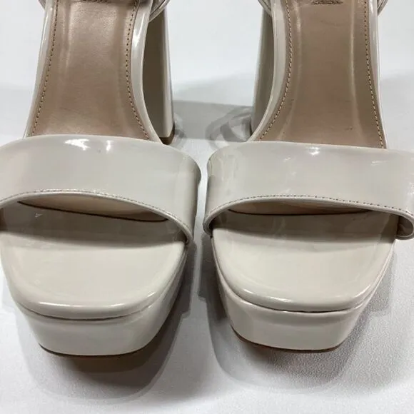 Steve Madden lessa Patent leather open toe ankle strap heel sandal Size 9.5