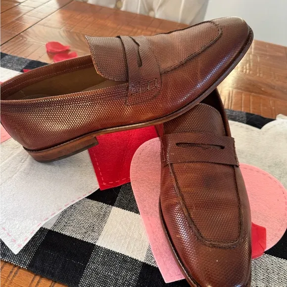 Steve Madden P-Anchor Cognac Lea Brown Leather Men's Shoes Size 10