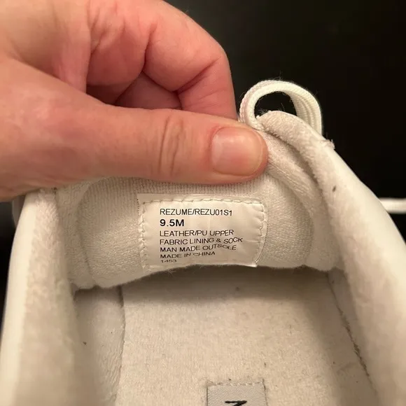Steve Madden Rezume Sneakers, White Leather Upper Suede Accents Women's 9.5