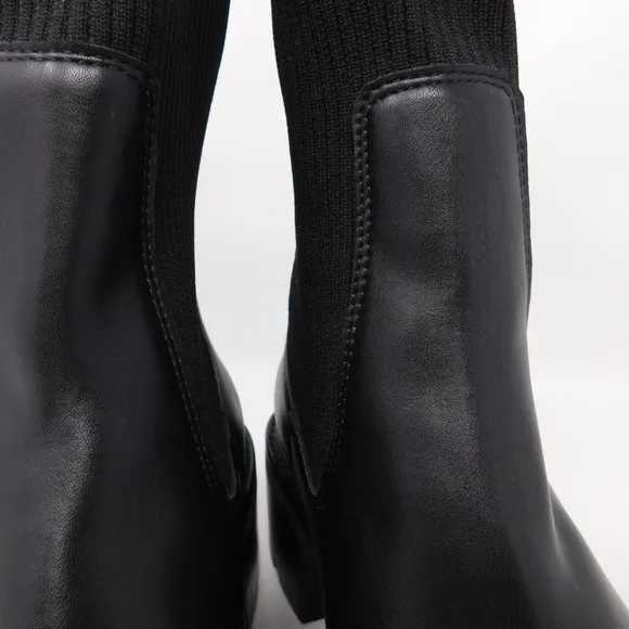 Steve Madden Women's Boots Kiley Bootie Black Platform Leather Lug Soles 10.5