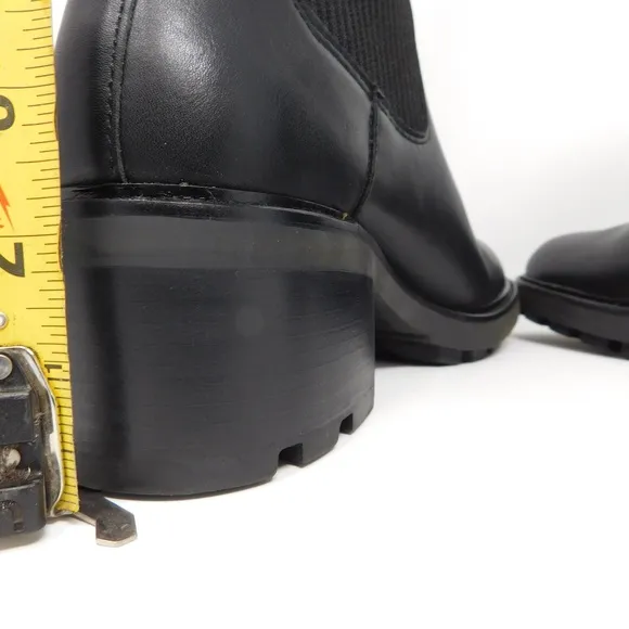 Steve Madden Women's Boots Kiley Bootie Black Platform Leather Lug Soles 10.5