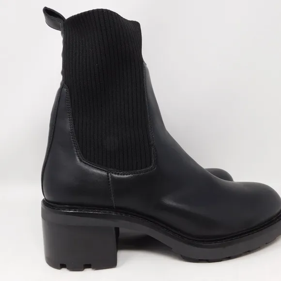 Steve Madden Women's Boots Kiley Bootie Black Platform Leather Lug Soles 10.5
