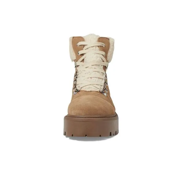 Steve Madden Women's Reyen Combat Boot‎ Oatmeal Suede Size 7 1/2