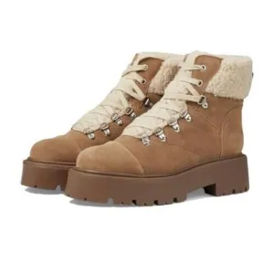 Steve Madden Women's Reyen Combat Boot‎ Oatmeal Suede Size 7 1/2
