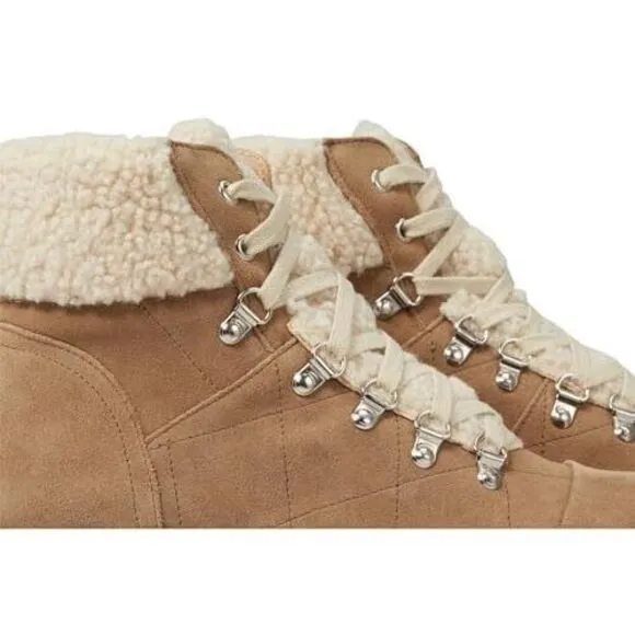 Steve Madden Women's Reyen Combat Boot‎ Oatmeal Suede Size 7 1/2