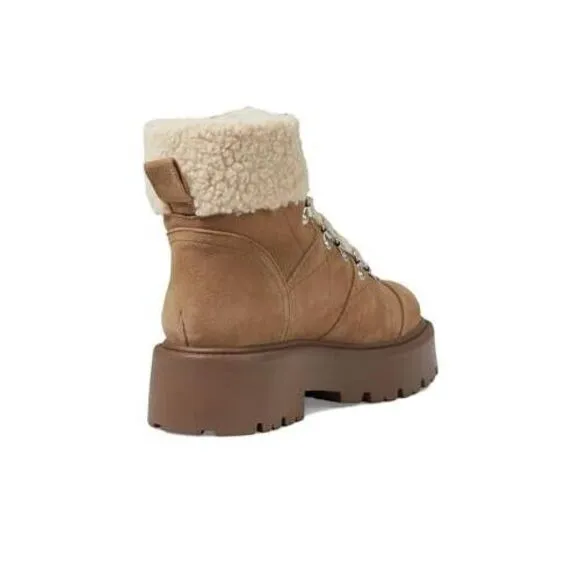 Steve Madden Women's Reyen Combat Boot‎ Oatmeal Suede Size 7 1/2