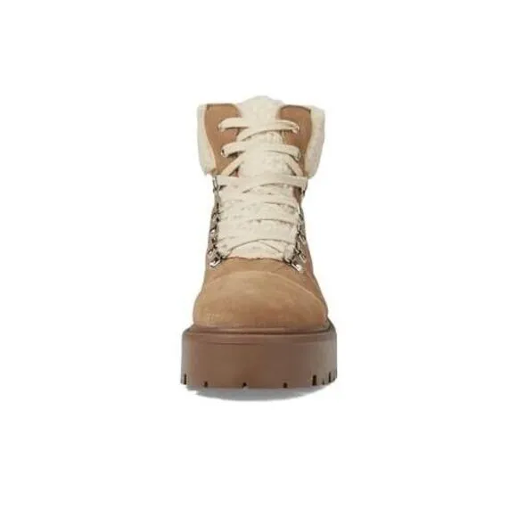 Steve Madden Women's Reyen Combat Boot‎ Oatmeal Suede Size 7 1/2