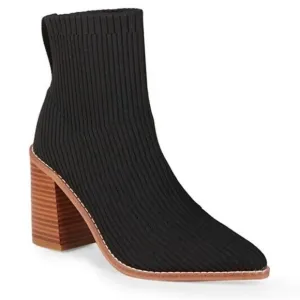 Steven by Steve Madden Nara Stacked Heel Sock Bootie in‎ Black 6M