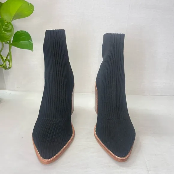 Steven by Steve Madden Nara Stacked Heel Sock Bootie in‎ Black 6M