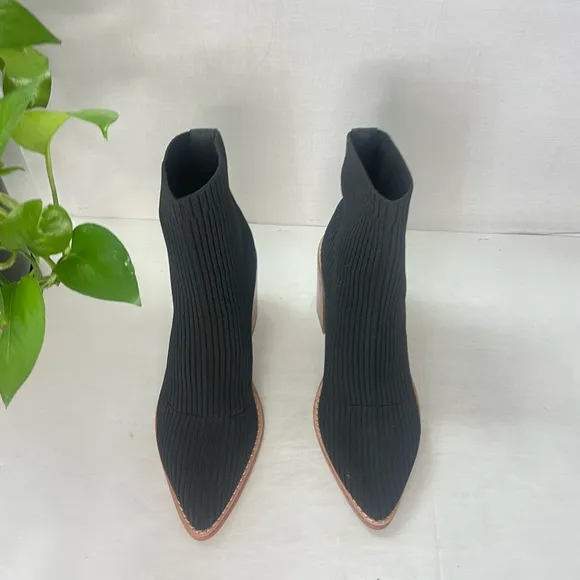 Steven by Steve Madden Nara Stacked Heel Sock Bootie in‎ Black 6M