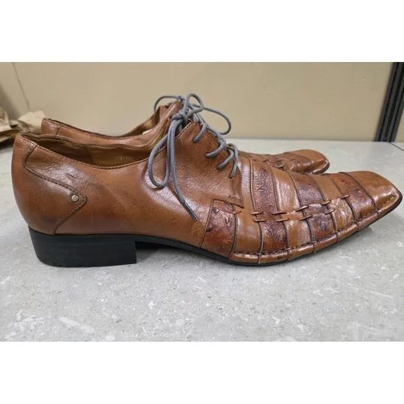 Steven Madden Men's Serpant Alligator Texture Stripes Leather Shoe Size 11