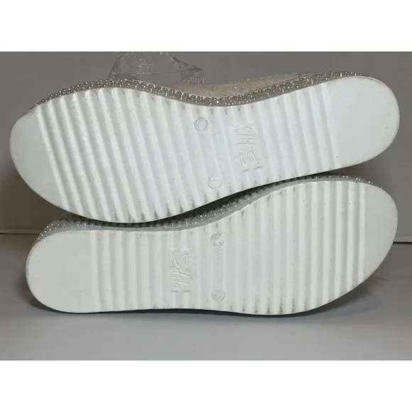 Stilo Sparkle Lace Bridal Wedding Platform Sneaker Shoes - Size 8.5