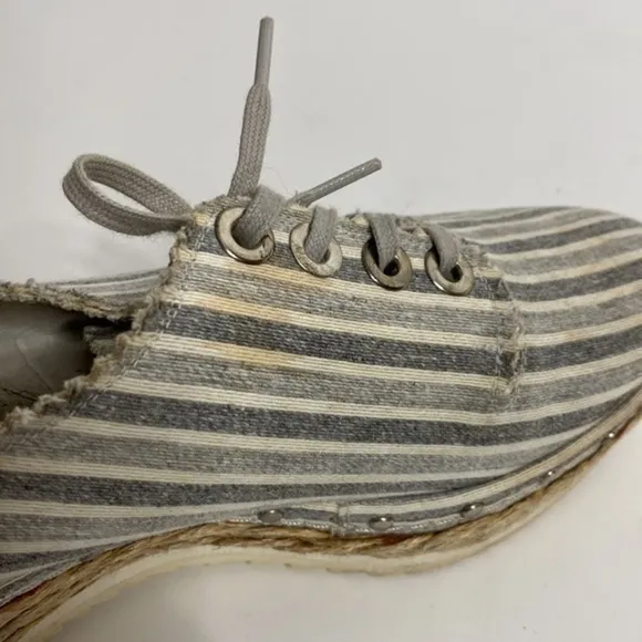 Stuart Weitzman Manheim Espadrille Platform Wedge Stripe Sneaker Shoes