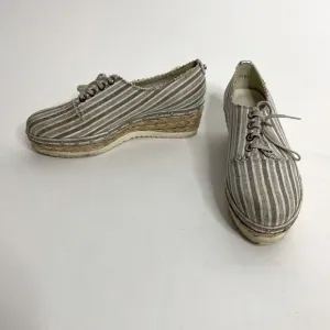 Stuart Weitzman Manheim Espadrille Platform Wedge Stripe Sneaker Shoes