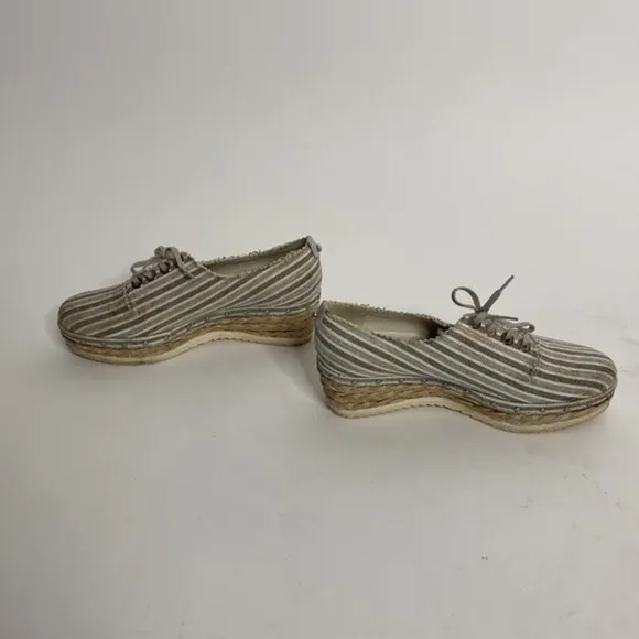 Stuart Weitzman Manheim Espadrille Platform Wedge Stripe Sneaker Shoes