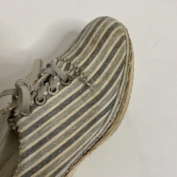 Stuart Weitzman Manheim Espadrille Platform Wedge Stripe Sneaker Shoes