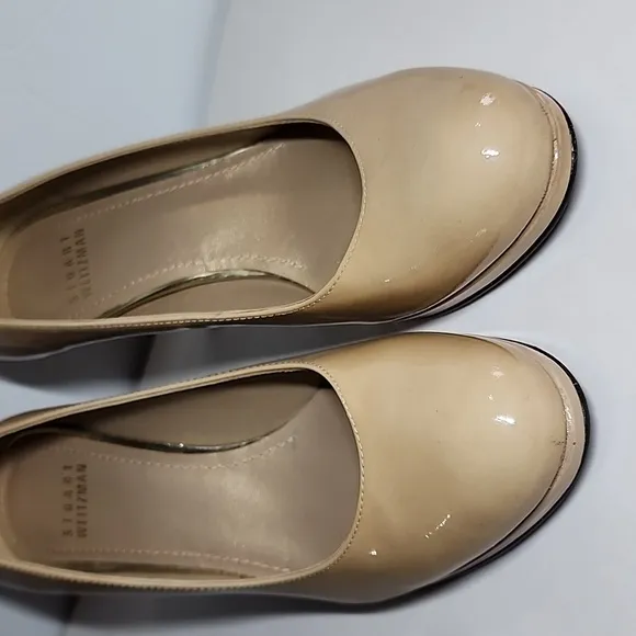 Stuart Weitzman Nude Patent Leather Heel Pump/ Size 6M