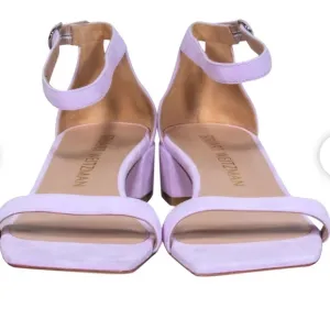 Stuart Weitzman Nudist June Ankle Strap Square Toe Sandals Sz 8 Lilac