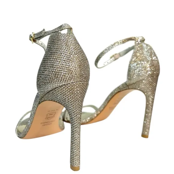 Stuart Weitzman NudistSong Glitter Heels Champagne Gold 6M