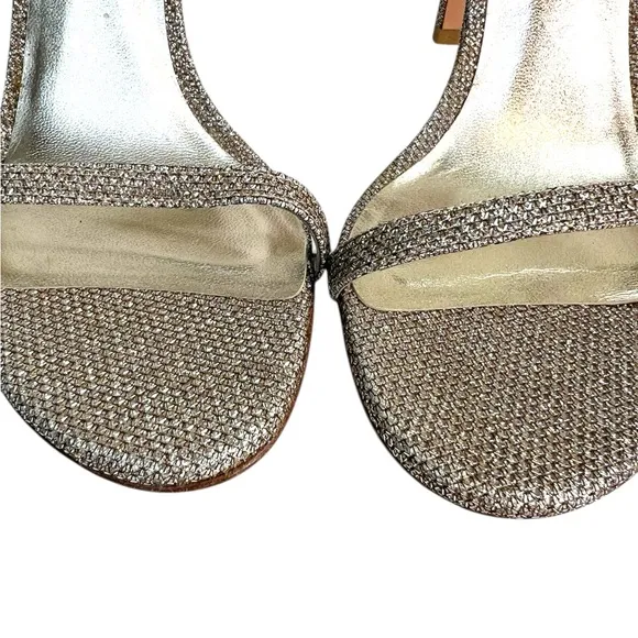 Stuart Weitzman NudistSong Glitter Heels Champagne Gold 6M
