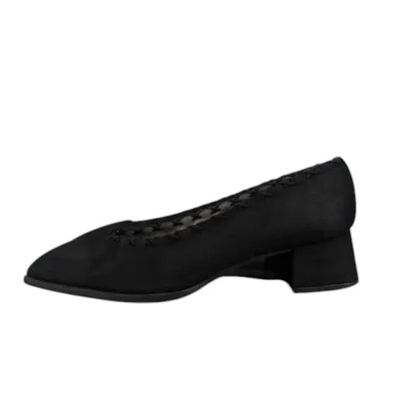 Stuart Weitzman Shoes Womens 8.5 Pumps Square Toe Block Heel Fashion Style Black