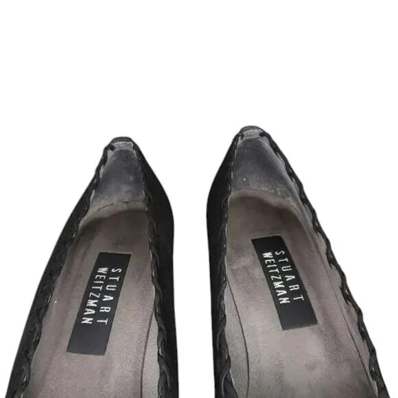 Stuart Weitzman Shoes Womens 8.5 Pumps Square Toe Block Heel Fashion Style Black