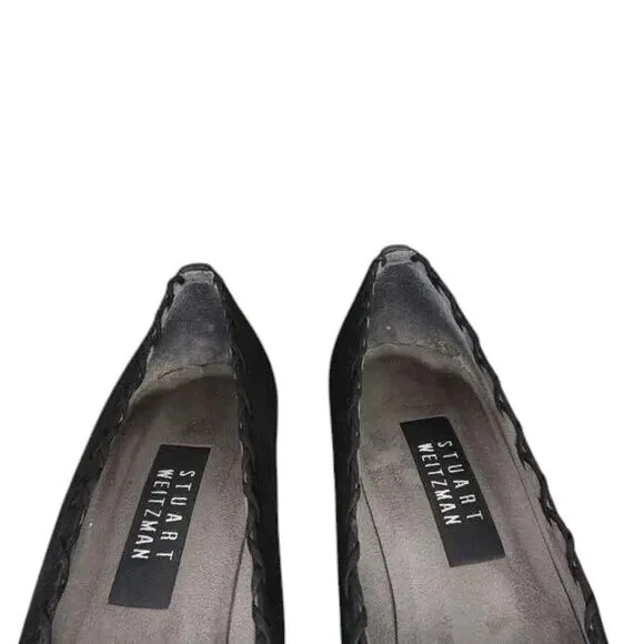 Stuart Weitzman Shoes Womens 8.5 Pumps Square Toe Block Heel Fashion Style Black