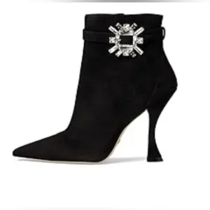 Stuart Weitzman Crystal Nova Xcurve 100 Zip Spool Heel Boot Black Size 7.5