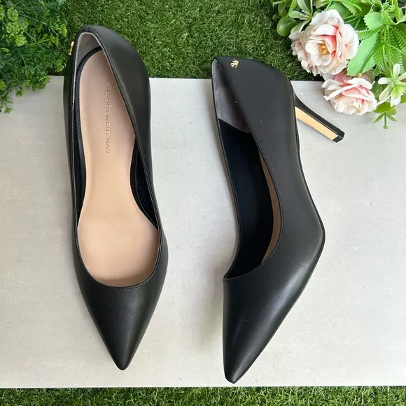 STUART WEITZMANLeigh 75 Pointed ToePump In Black size 9.5 NEW